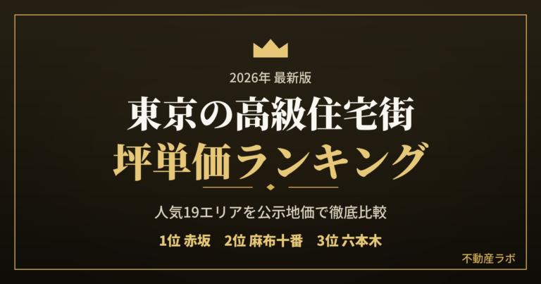 東京の高級住宅街の坪単価ランキングを比較した不動産ラボのアイキャッチ画像