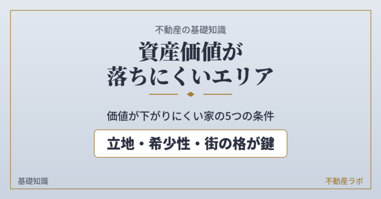 資産価値が落ちにくいエリアの特徴を解説する不動産基礎知識のアイキャッチ画像